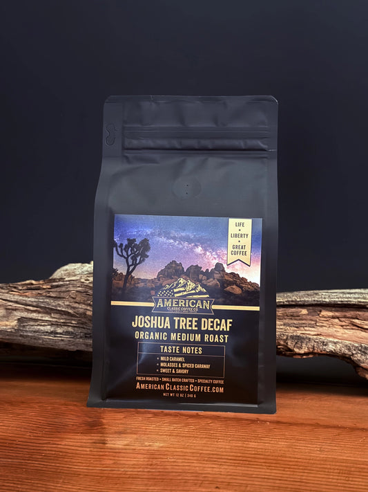 Bag of American Classic Coffee Joshua Tree Decaf Organic Medium Roast